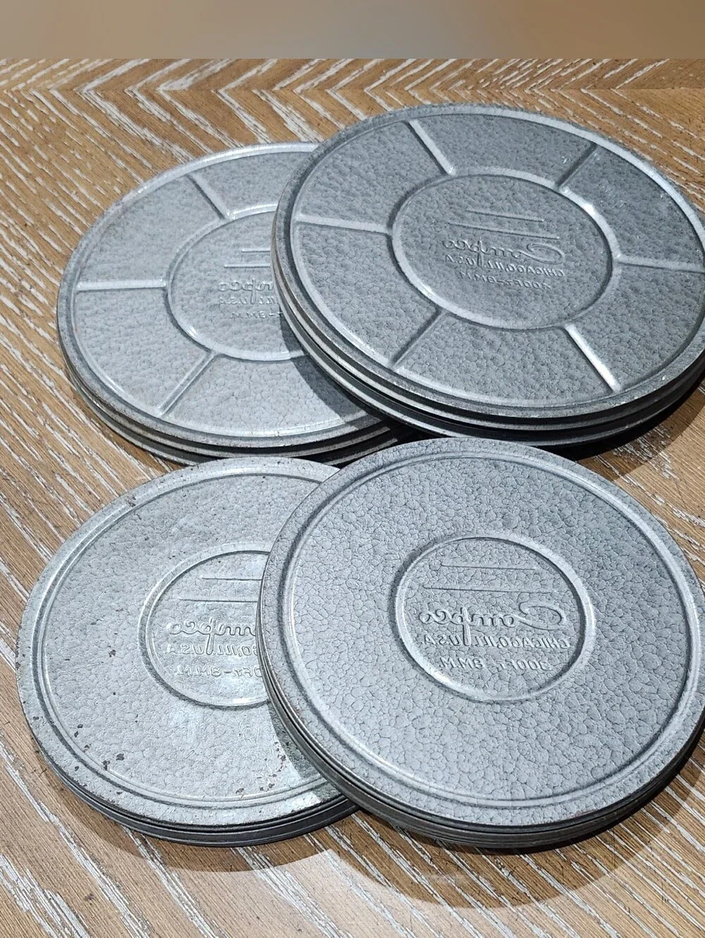 Compco Metal Movie Film Reels & Canisters 8mm 400ft & 300 ft Lot Of 4